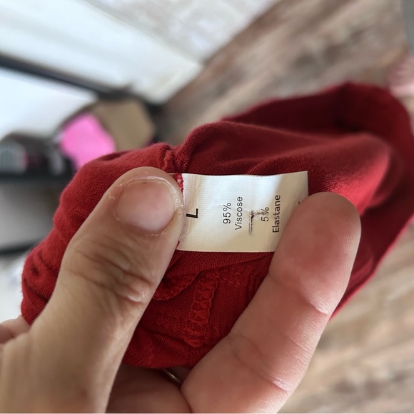 Halara Rust Colored Pant with Drawstring Overskirt that Cinches Size Large - Picture 7 of 7